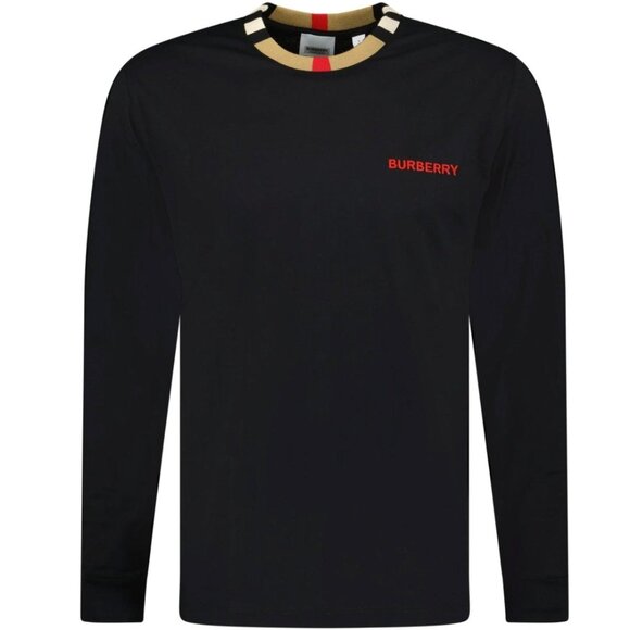 Burberry Men’s Jayson Logo Long Sleeve T-Shirt Black M...